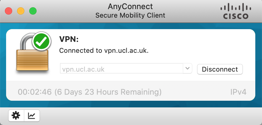 Successful VPN connection example